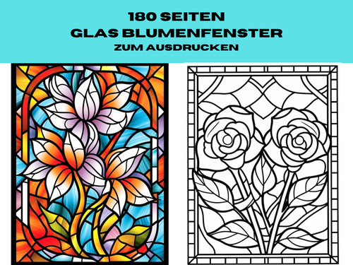 Digital glasblumen malbuch 180 - digital,