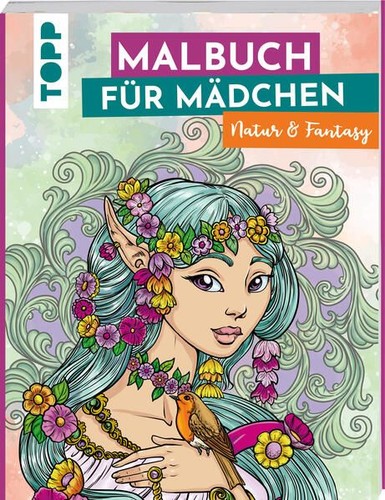 Malbuch für mädchen natur - malbuch, &