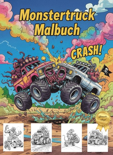 Malbuch jungen monstertruck - malbuch,