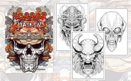 Malbuch horror masken - horror,